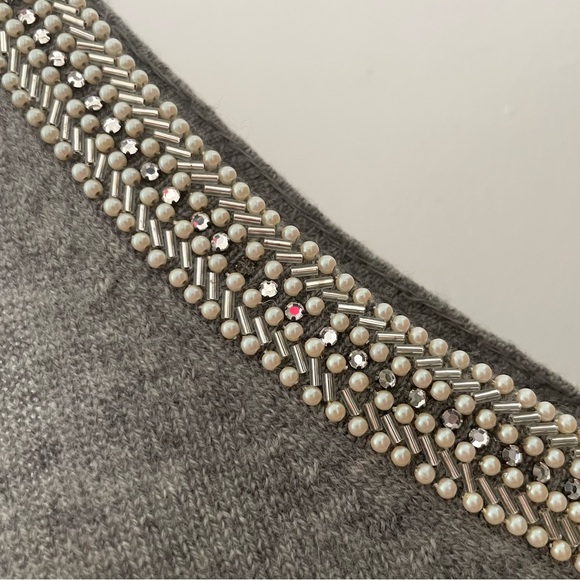 J. Crew gray cashmere beaded tank top - Picture 3 of 7